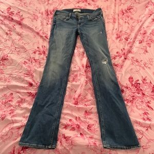 hollister low rise bootcut jeans, size 5